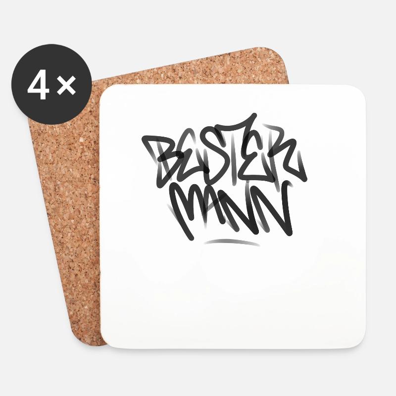 Bester Mann - Untersetzer (4er-Set) - Weiß