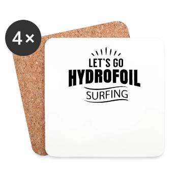 Let's Hydrofoil Surfing Hydro Foil Surfer Surf - Coasters (set of 4) - white - Front