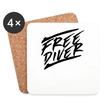 Freediver Freediving Freediving Freediving - Coasters (set of 4) - white - Front