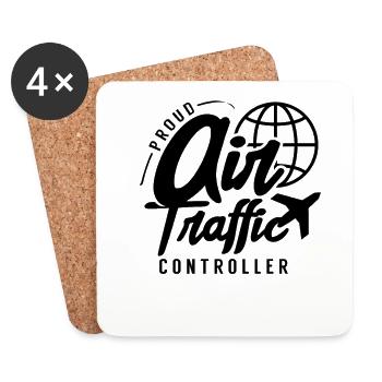 Contrôleur aérien fier Job Contrôleur aérien - Dessous de verre (lot de 4) - blanc - Devant
