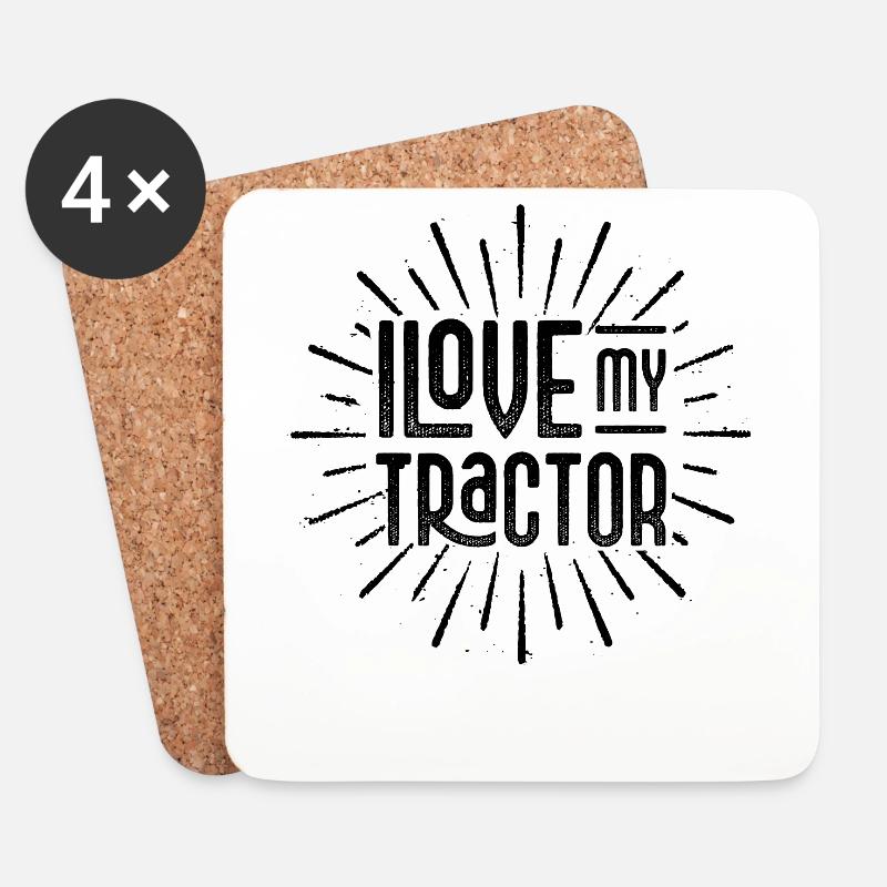 Ich liebe meinen Traktor Zugmaschine Trecker - Untersetzer (4er-Set) - Weiß