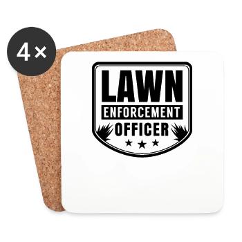 Lawn Enforcement Polizist Lawn Ranger Gras Wiese - Untersetzer (4er-Set) - Weiß - Vorne
