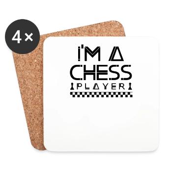 Ich bin ein Schach Spieler Spielen Schachspieler - Untersetzer (4er-Set) - Weiß - Vorne