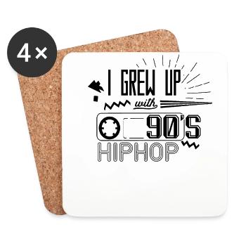 I grew up with 9 = 's hip hop, 90s hip hop - Coasters (set of 4) - white - Front
