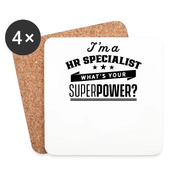 I am an HR Specialist Personal HR Specialist - Coasters (set of 4) - white - Front