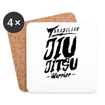 Entraîneur de Jiu Jitsu Brésilien BJJ Arts Martiaux Jiujitsu - Dessous de verre (lot de 4) - blanc - Devant
