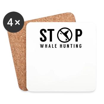 Stoppt Waljagd Walfang Wal Rettet Die Wale Retten - Untersetzer (4er-Set) - Weiß - Vorne