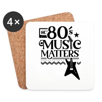 80's Music Matters Musiker Liebhaber 80er Musik - Untersetzer (4er-Set) - Weiß - Vorne