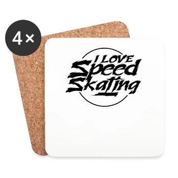 I love speed skating inline skating speed skaters - Coasters (set of 4) - white - Front