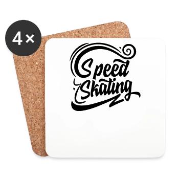 Speed Skating Inline Skating Speed Skater - Coasters (set of 4) - white - Front