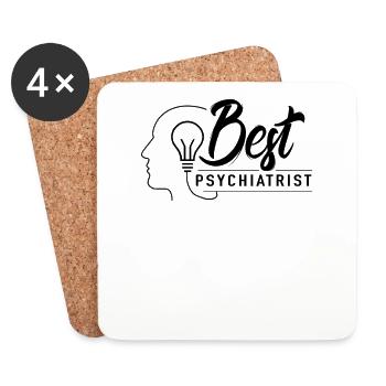 Meilleur étudiant en psychiatrie - Dessous de verre (lot de 4) - blanc - Devant
