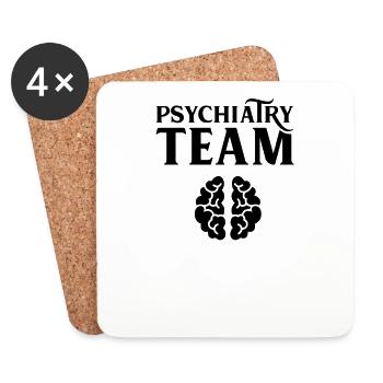 Psychiatrie équipe médecin psychiatre étudiant profession - Dessous de verre (lot de 4) - blanc - Devant