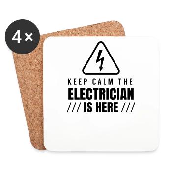Team Elektrik Elektriker Elektroinstallateur Beruf - Untersetzer (4er-Set) - Weiß - Vorne