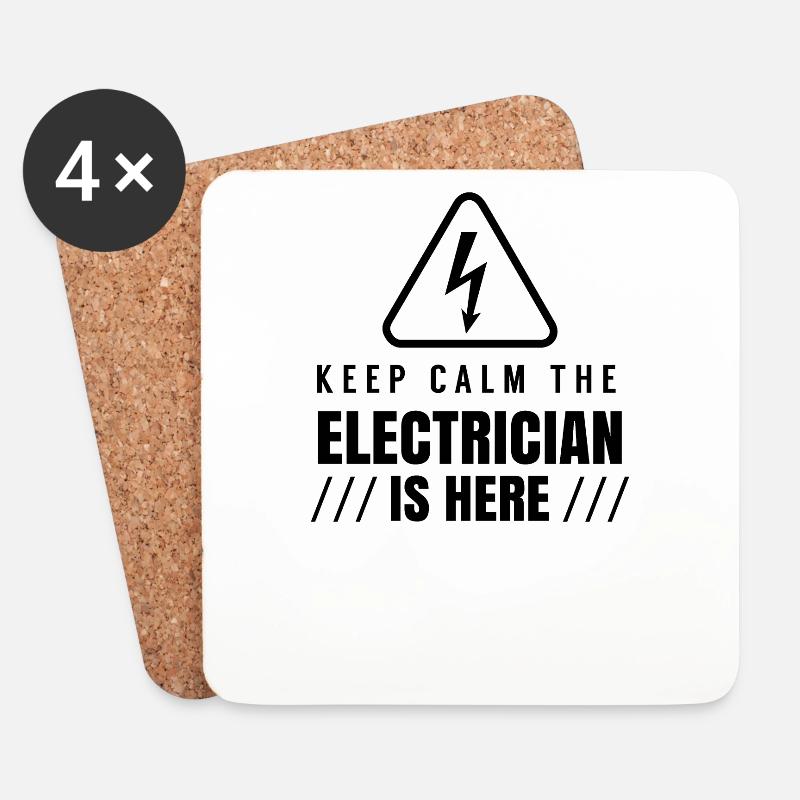 Team Elektrik Elektriker Elektroinstallateur Beruf - Untersetzer (4er-Set) - Weiß