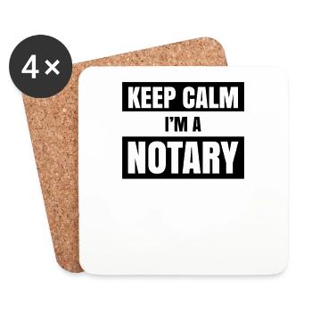 Stay calm I am a notary notary notary - Coasters (set of 4) - white - Front