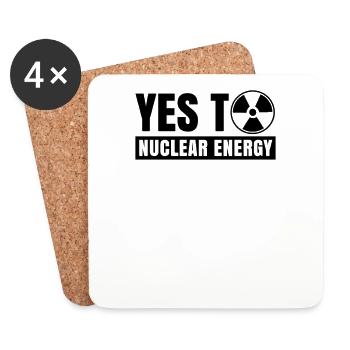 Ja zu Atomkraft Kernkraft Kernenergie Atomenergie - Untersetzer (4er-Set) - Weiß - Vorne