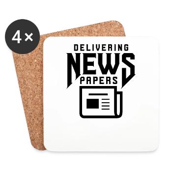 Newspapers run newspaper swearing magazine - Coasters (set of 4) - white - Front
