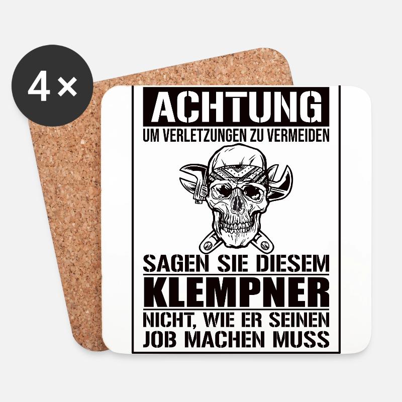 Klempner Klempnermeister Installateur - Untersetzer (4er-Set) - Weiß