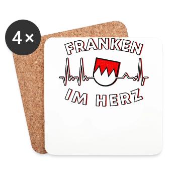 Franken Im Herz Fränkisches Franke Geschenk - Untersetzer (4er-Set) - Weiß - Vorne
