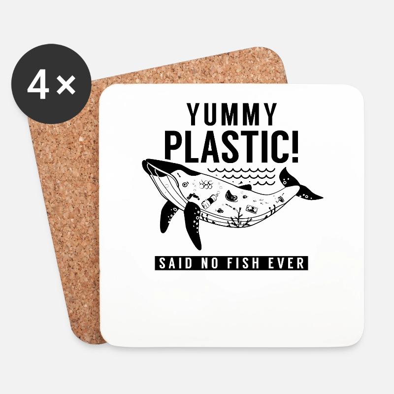 Plastik Ozean Verschmutzung Überfischung Meer - Untersetzer (4er-Set) - Weiß