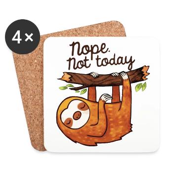 NOPE NO TODAY! - Untersetzer (4er-Set) - Weiß - Vorne