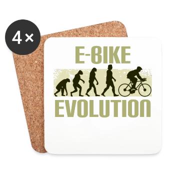 E-Bike, E-MTB, Evolution - Coasters (set of 4) - white - Front