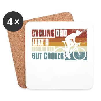 Bike dad, just much cooler - Coasters (set of 4) - white - Front