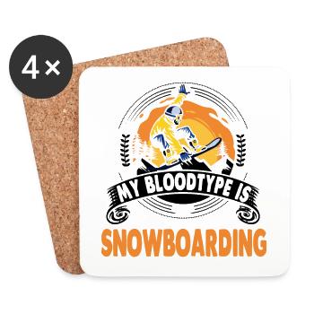 Snowboard snowboarder Snowboarder Cadeau - Dessous de verre (lot de 4) - blanc - Devant