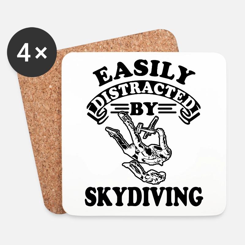 Skydiving Free Fall Gift - Coasters (set of 4) - white