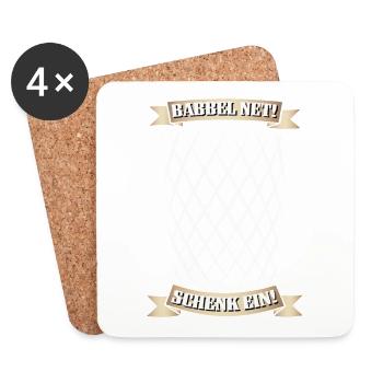 Hessischer Äppler, Apfelwein - Untersetzer (4er-Set) - Weiß - Vorne