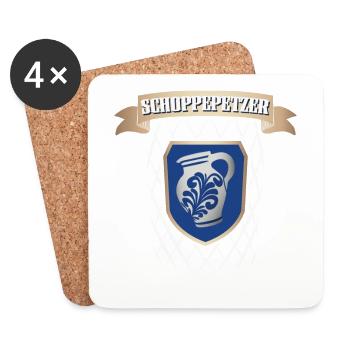 Hessischer Äppler, Apfelwein - Untersetzer (4er-Set) - Weiß - Vorne