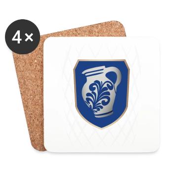Hessischer Äppler, Apfelwein - Untersetzer (4er-Set) - Weiß - Vorne