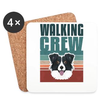 Gassi Crew, Border Collie - Untersetzer (4er-Set) - Weiß - Vorne