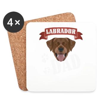 Schoko Labrador, Lab Dad, Hundepapa - Untersetzer (4er-Set) - Weiß - Vorne