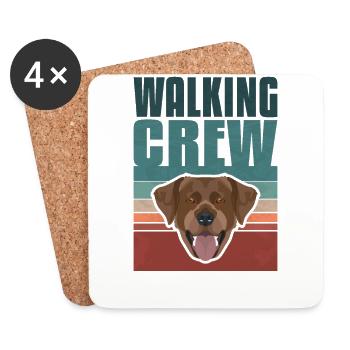 Gassi Crew, Schoko Labrador, Lab - Untersetzer (4er-Set) - Weiß - Vorne
