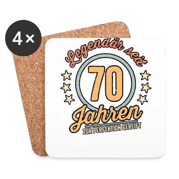70ter Geburtstag 70 Siebzig Geburtstagsgeschenk - Untersetzer (4er-Set) - Weiß - Vorne