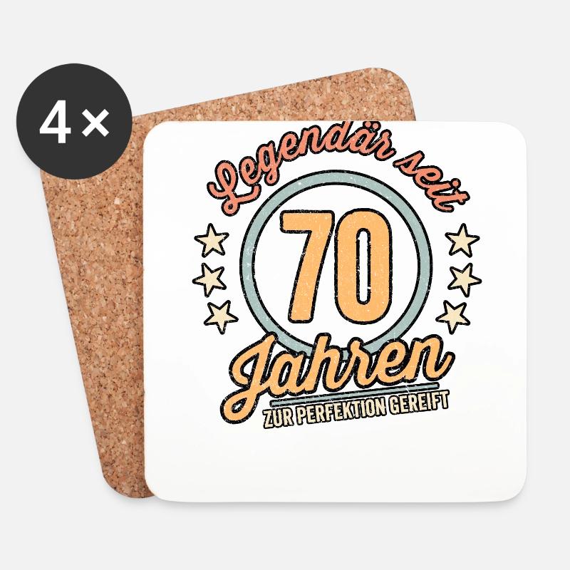 70ter Geburtstag 70 Siebzig Geburtstagsgeschenk - Untersetzer (4er-Set) - Weiß