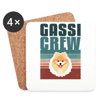 Gassi Crew, Zwergspitz - Dessous de verre (lot de 4) - blanc - Devant