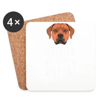 Équipe 4 Pattes 2 Pieds 1, Rhodesian Ridgeback - Dessous de verre (lot de 4) - blanc - Devant