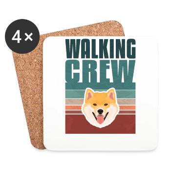 Équipage Gassi, Shiba Inu - Dessous de verre (lot de 4) - blanc - Devant