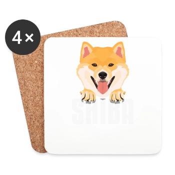Smiling Shiba Inu - Coasters (set of 4) - white - Front