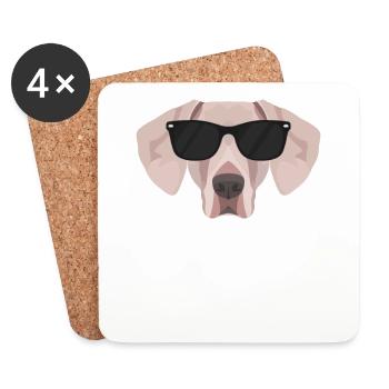 Mon Weimaraner est le plus cool - Dessous de verre (lot de 4) - blanc - Devant