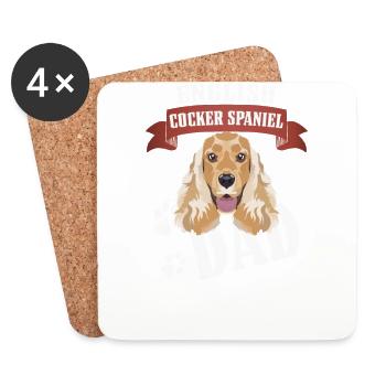 Deutsch Cocker Spaniel Dad, Dog Dad - Coasters (set of 4) - white - Front