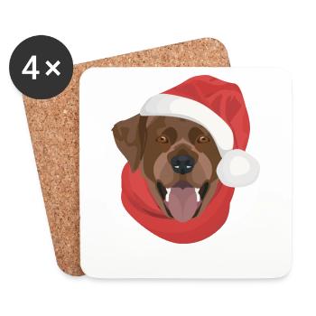 Labrador Weihnachten - Untersetzer (4er-Set) - Weiß - Vorne