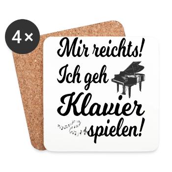 Mir reichts ich geh Klavier spielen - Untersetzer (4er-Set) - Weiß - Vorne