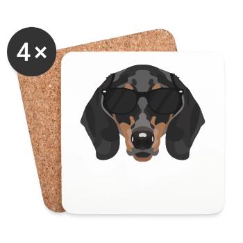 My dachshund is the coolest - Coasters (set of 4) - white - Front