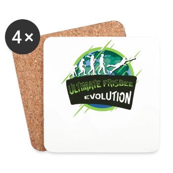 Ultimate Frisbee Evolution - Untersetzer (4er-Set) - Weiß - Vorne