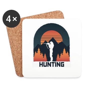 Chasseur, nature merveilleuse - Dessous de verre (lot de 4) - blanc - Devant