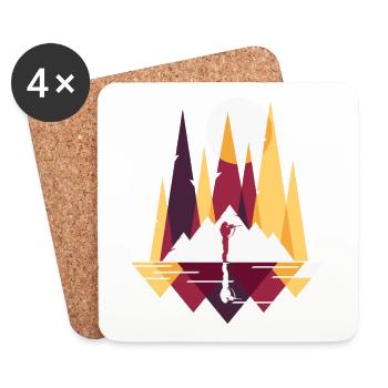 Chasseur, nature merveilleuse - Dessous de verre (lot de 4) - blanc - Devant