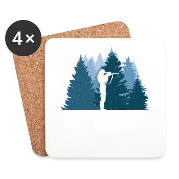 Chasseur, nature merveilleuse - Dessous de verre (lot de 4) - blanc - Devant
